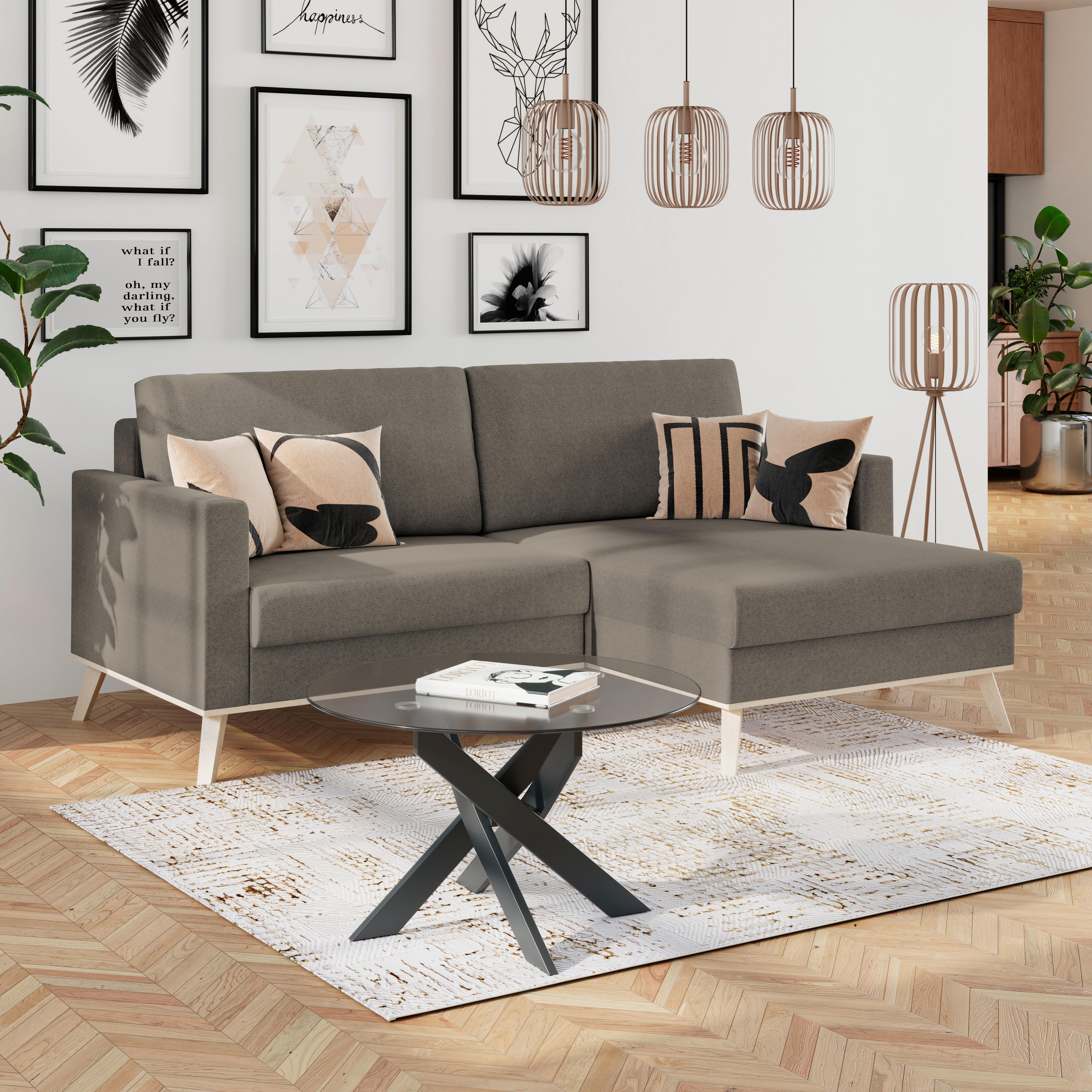 Coltar CARINI - crem/maro deschis, Basics, textil (222/152cm) - Modern Living