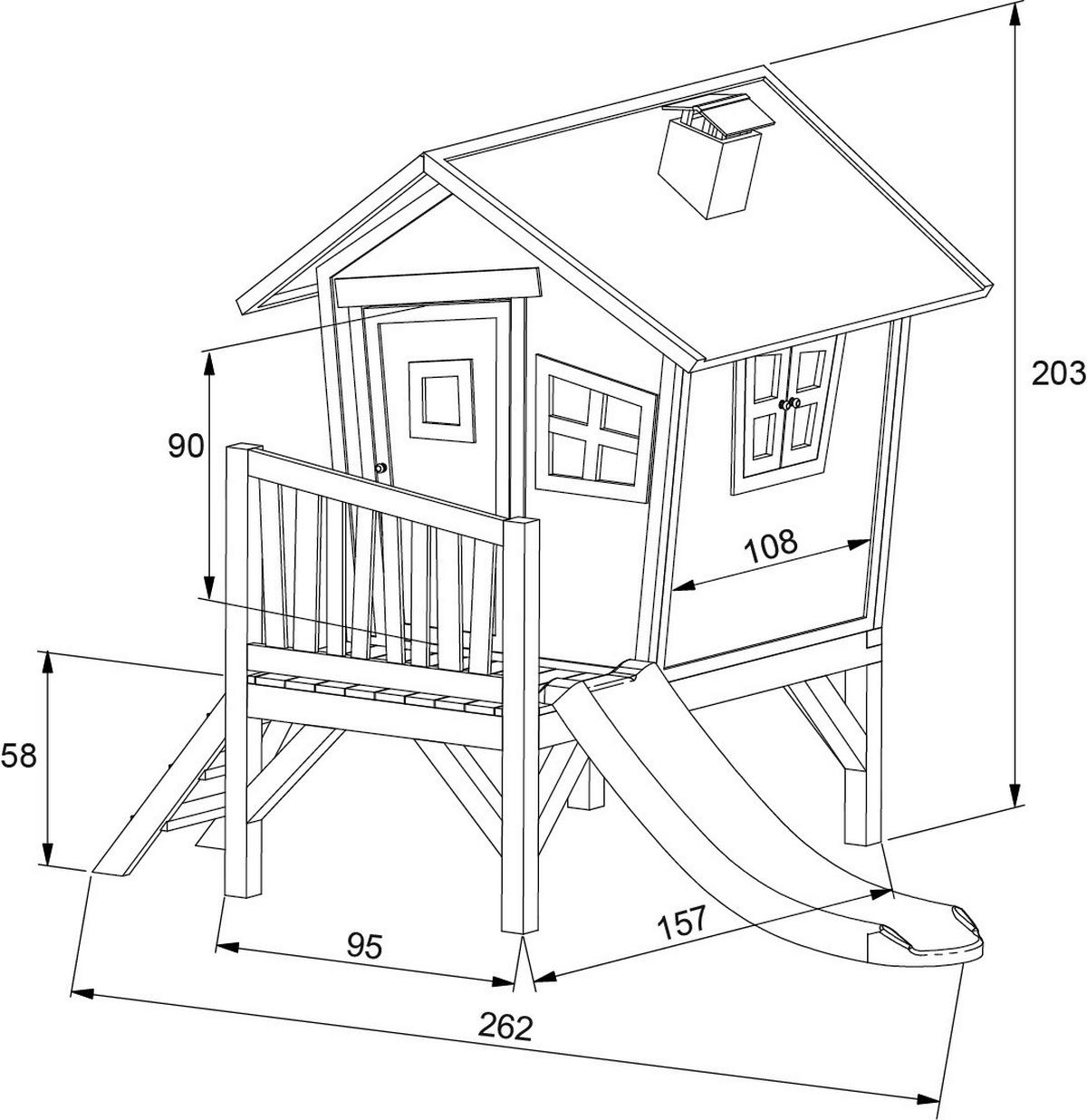 Spielhaus Axi Robin aus Zedernholz - Rot/Braun, Trend, Holz (262/203/157cm) - Ambia Garden