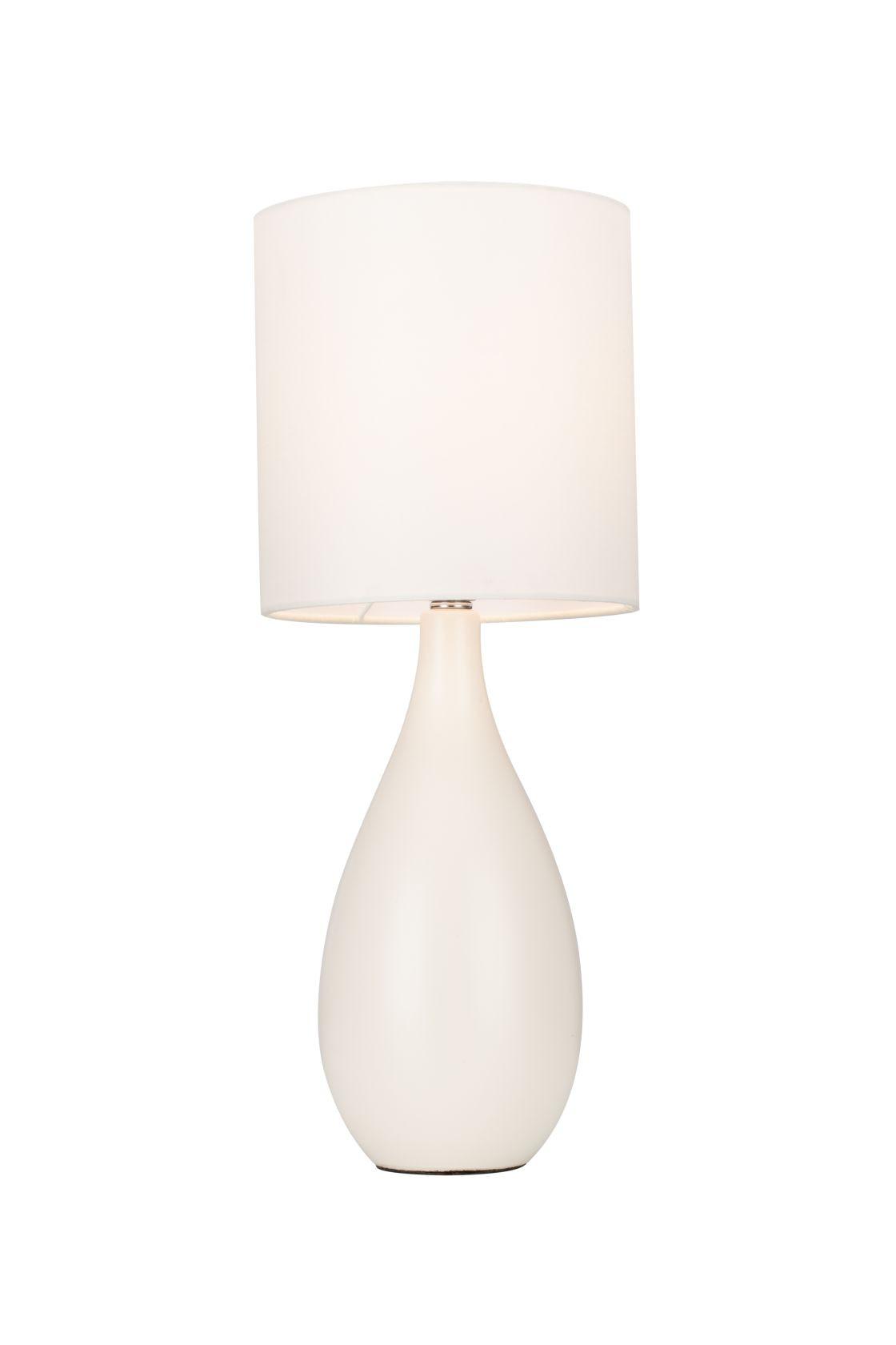 LAMPA STOŁOWA GENUA *SBM* - kolor piaskowy, Lifestyle, metal/tkanina (21/52,5cm) - Marama