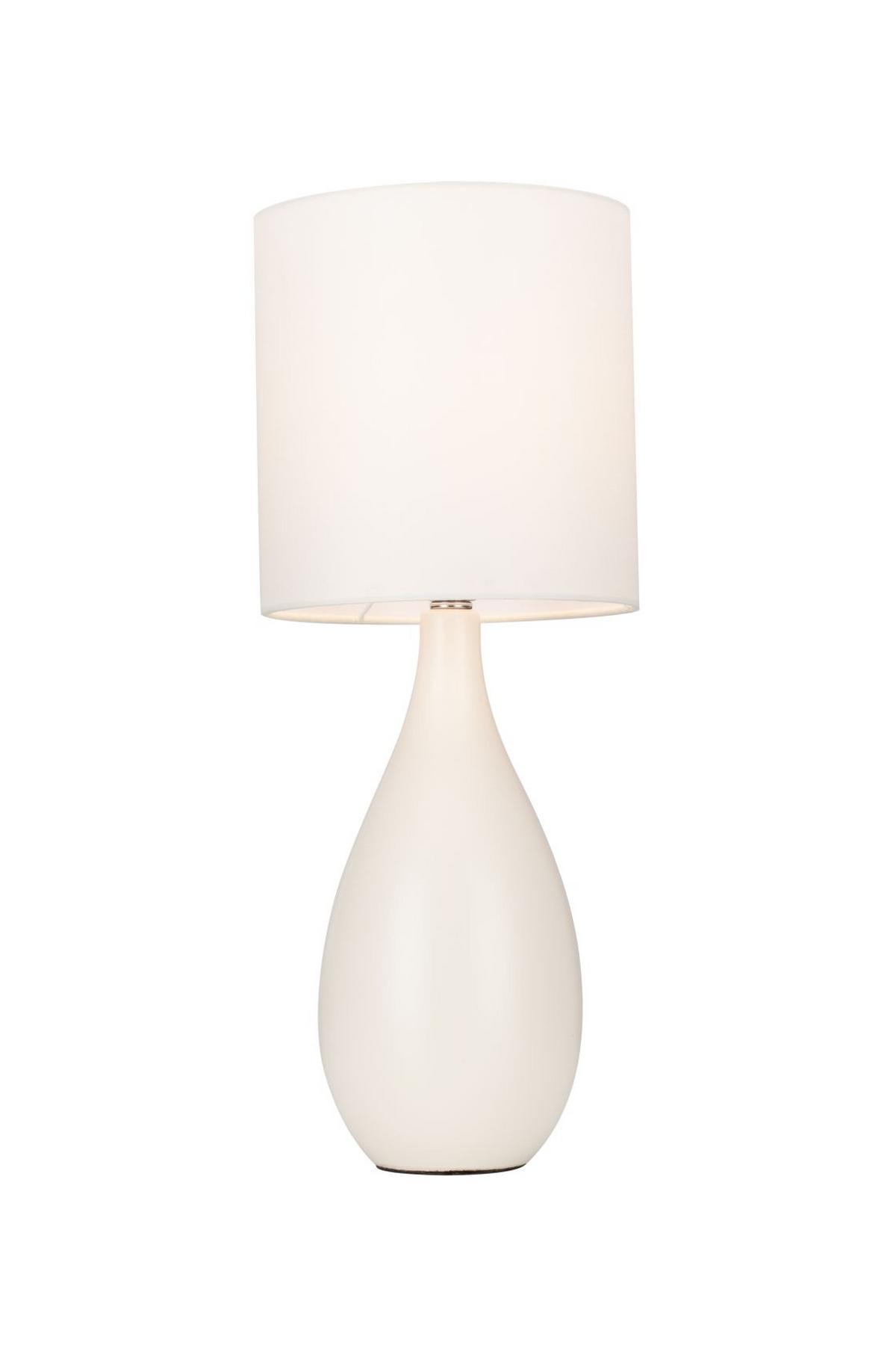 LAMPA STOŁOWA GENUA *SBM* - kolor piaskowy, Lifestyle, metal/tkanina (21/52,5cm) - Marama