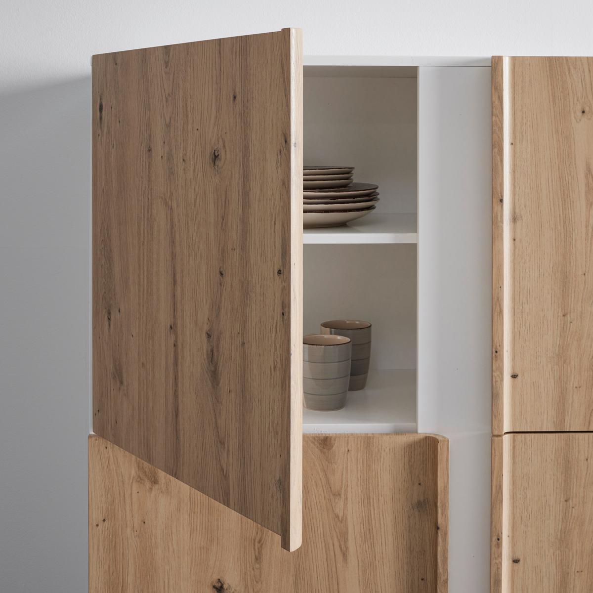 Visoka Komoda Vira, Barva Hrasta, Bela - barve bora/bela, Moderno, les (110/125/43cm) - Bessagi Home