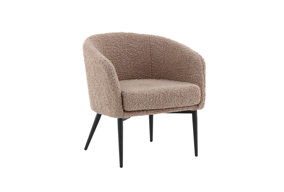 SESSEL FLUFFY - Braun, Design, Textil/Metall (83/70/64cm) - Livetastic