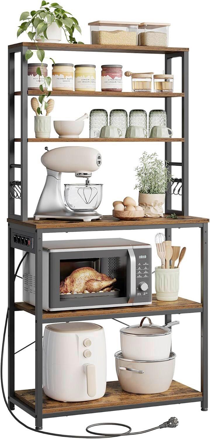 REGAL BAKER'S RACK - Schwarz/Braun, MODERN, Holzwerkstoff/Metall (80/167/40cm) - MID.YOU