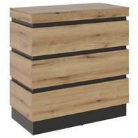 Komoda Corte - boje hrasta/crna, Moderno, drvni materijal/plastika (90,1/92,5/45cm)