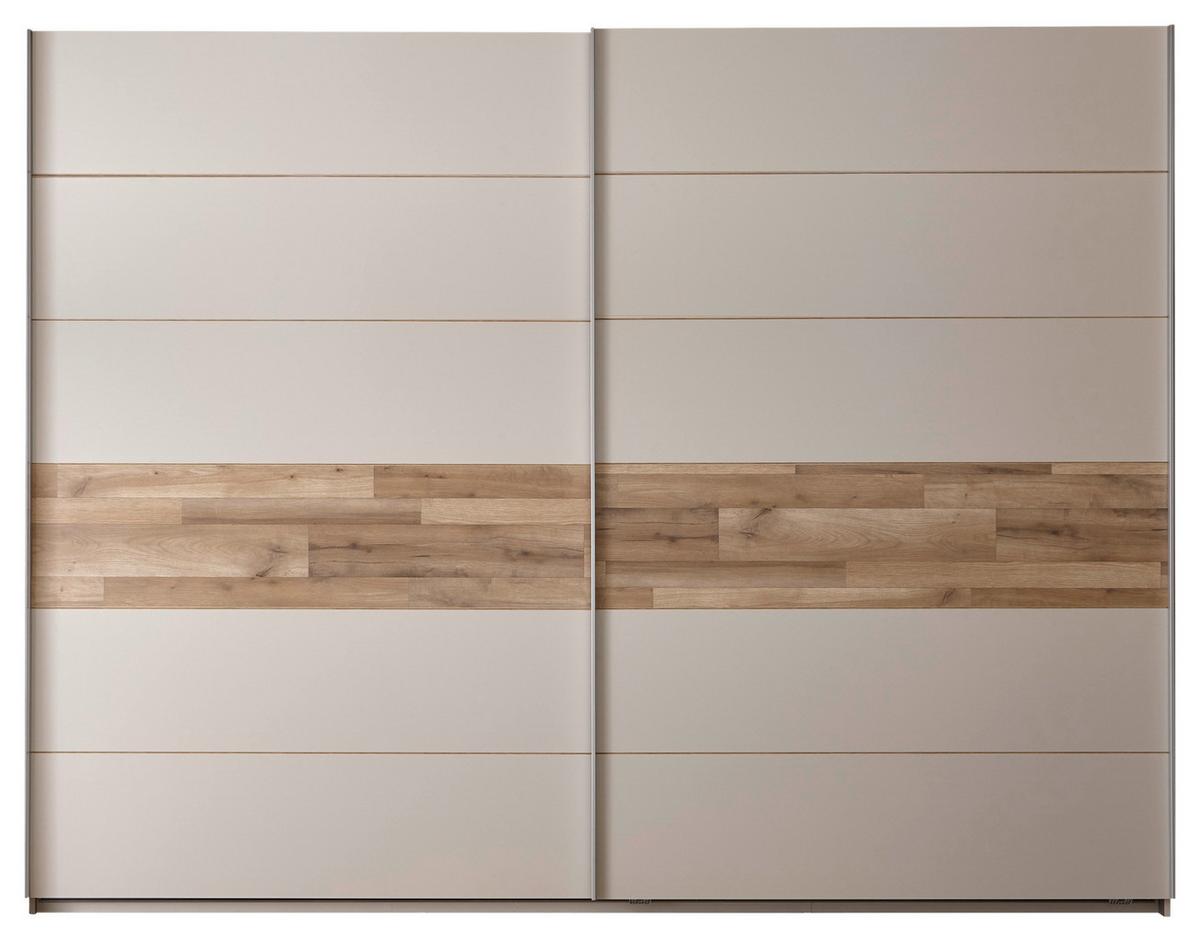 Omara Z Drsnimi Vrati Cadore, Barva Šampanjca, Hrasta, 270cm - barve šampanjca/srebrne barve, Moderno, kovina/leseni material (270/210/60cm) - MID.YOU