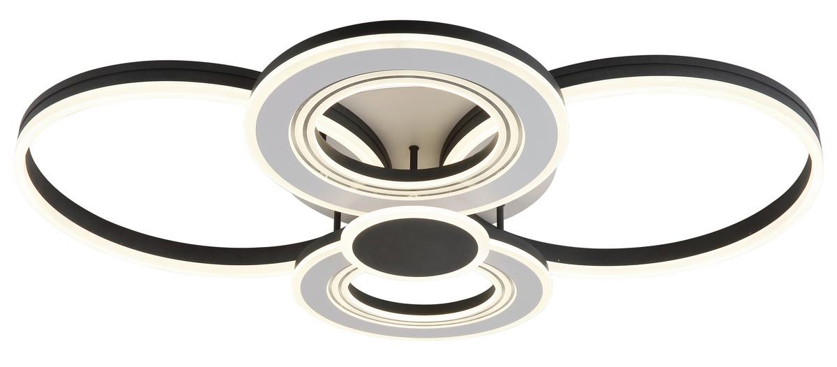 Stropna Led-svetilka Augusto, S Sijalko - črna/bela, Design, kovina/umetna masa (106/80/16cm) - Globo