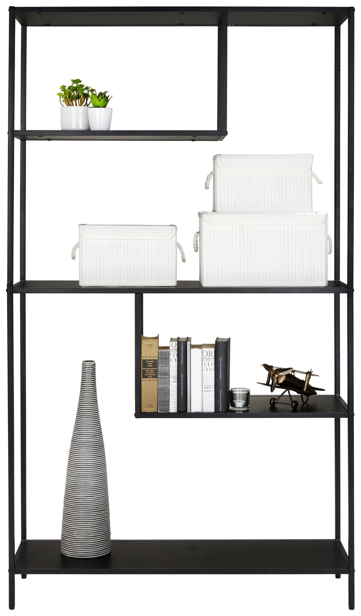 Regal in Schwarz - Schwarz, MODERN, Holzwerkstoff/Metall (100/178/33cm) - Mömax