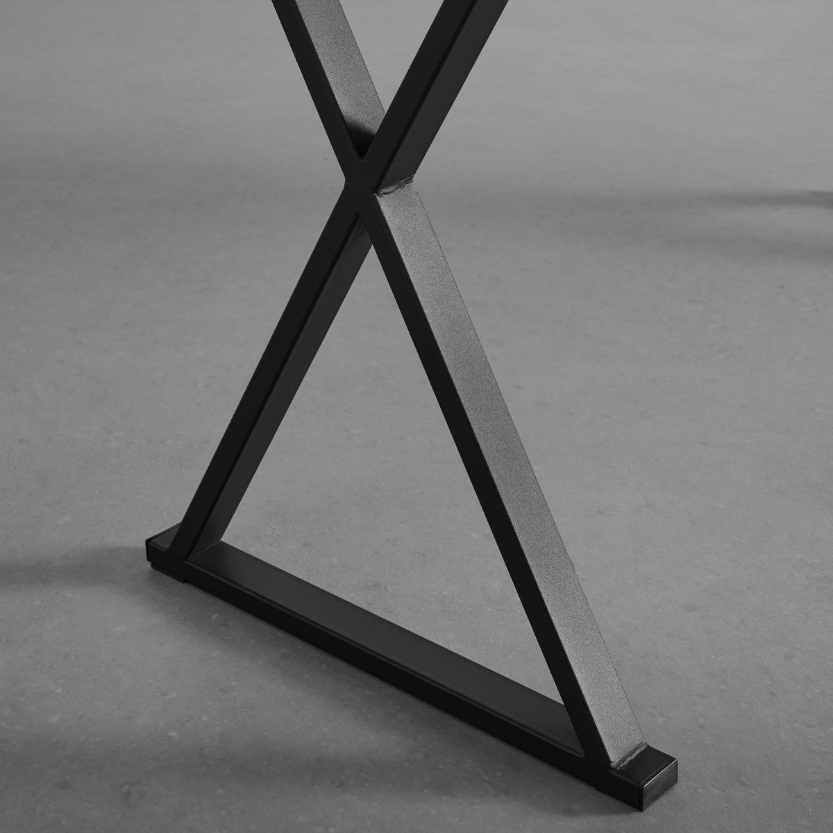 Schreibtisch Jule Eschefarben MDF ca. 120x50 cm - Eschefarben/Schwarz, MODERN, Metall (120/50/76cm) - Bessagi Home
