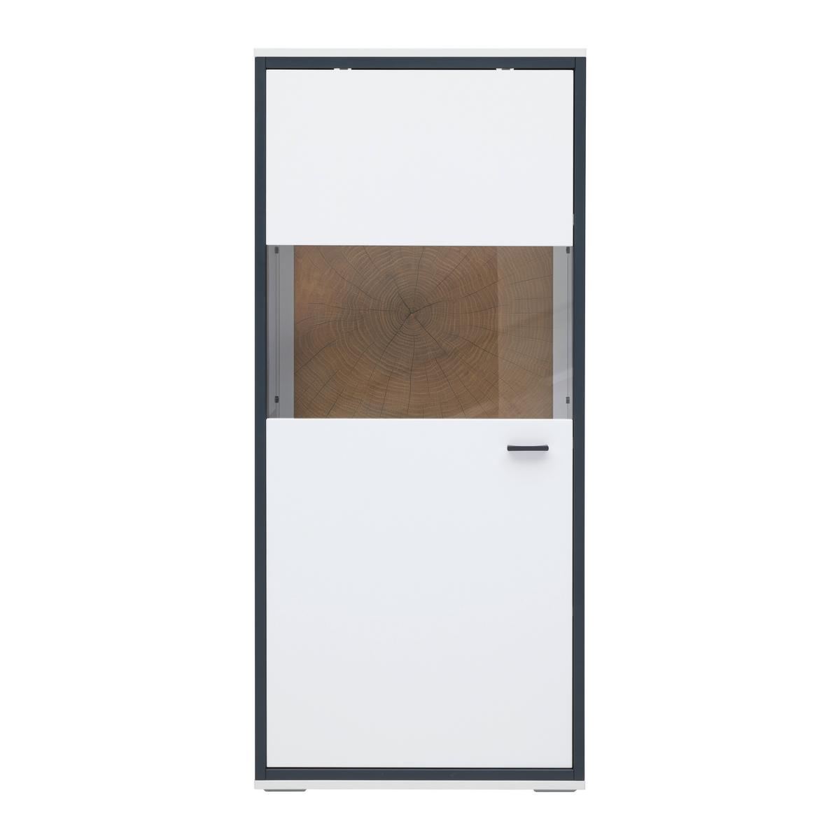 Highboard Florenz Schwarz/Weiß/Eiche Artisan - Schwarz/Weiß, MODERN, Glas/Holzwerkstoff (60,2/137,6/38cm) - Premium Living