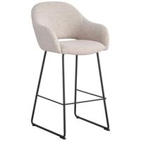 STOŁEK BAROWY LEIDEN -EXKLUSIV- - beżowy/czarny, Design, metal/tkanina (55/104,5/60,5cm) - Novel