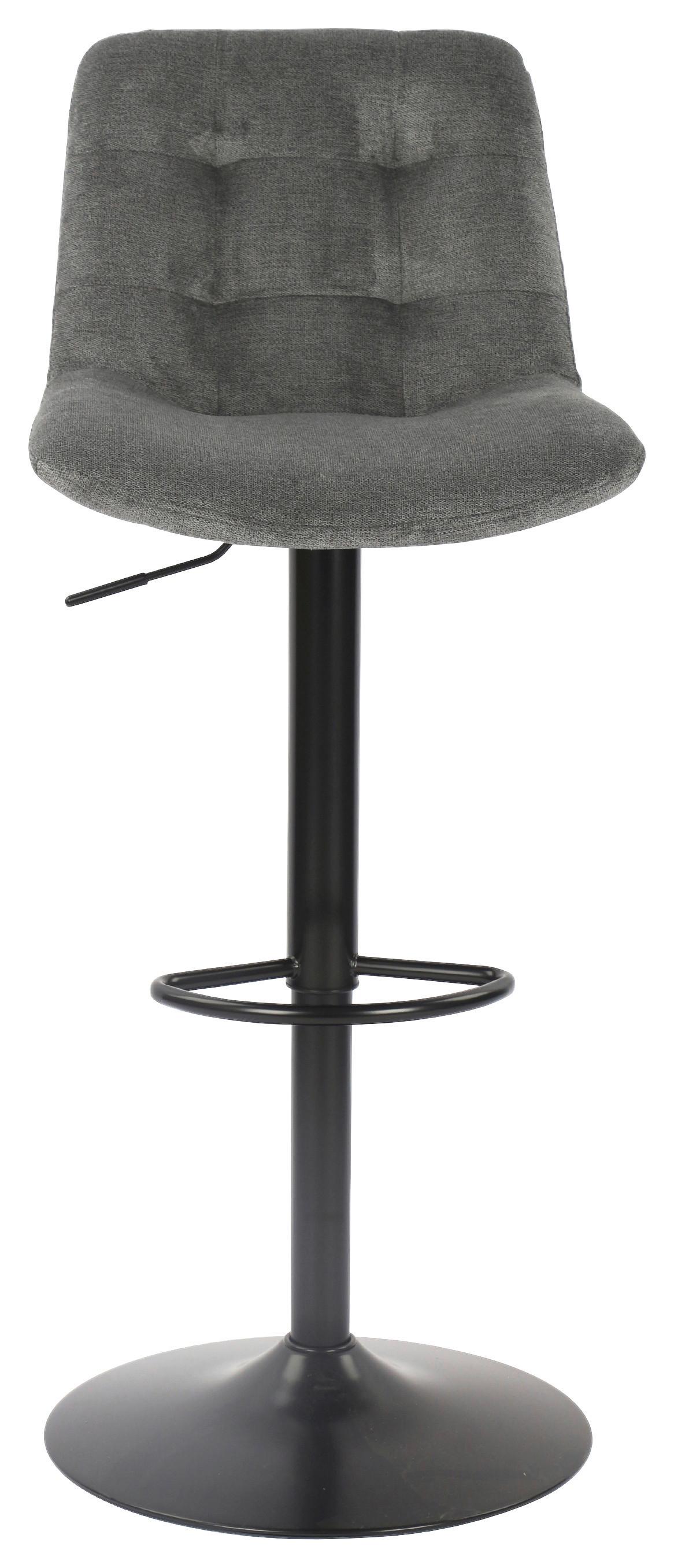 Barhocker Lars Anthrazit/Schwarz - Anthrazit/Schwarz, MODERN, Textil/Metall (47/89.5-111.5/52cm) - Mömax