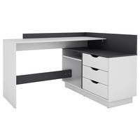 Eckschreibtisch Belfast Schwarz/Weiß ca. 129x105x84cm - Schwarz/Weiß, LIFESTYLE, Holzwerkstoff (129/105/84cm) - MID.YOU