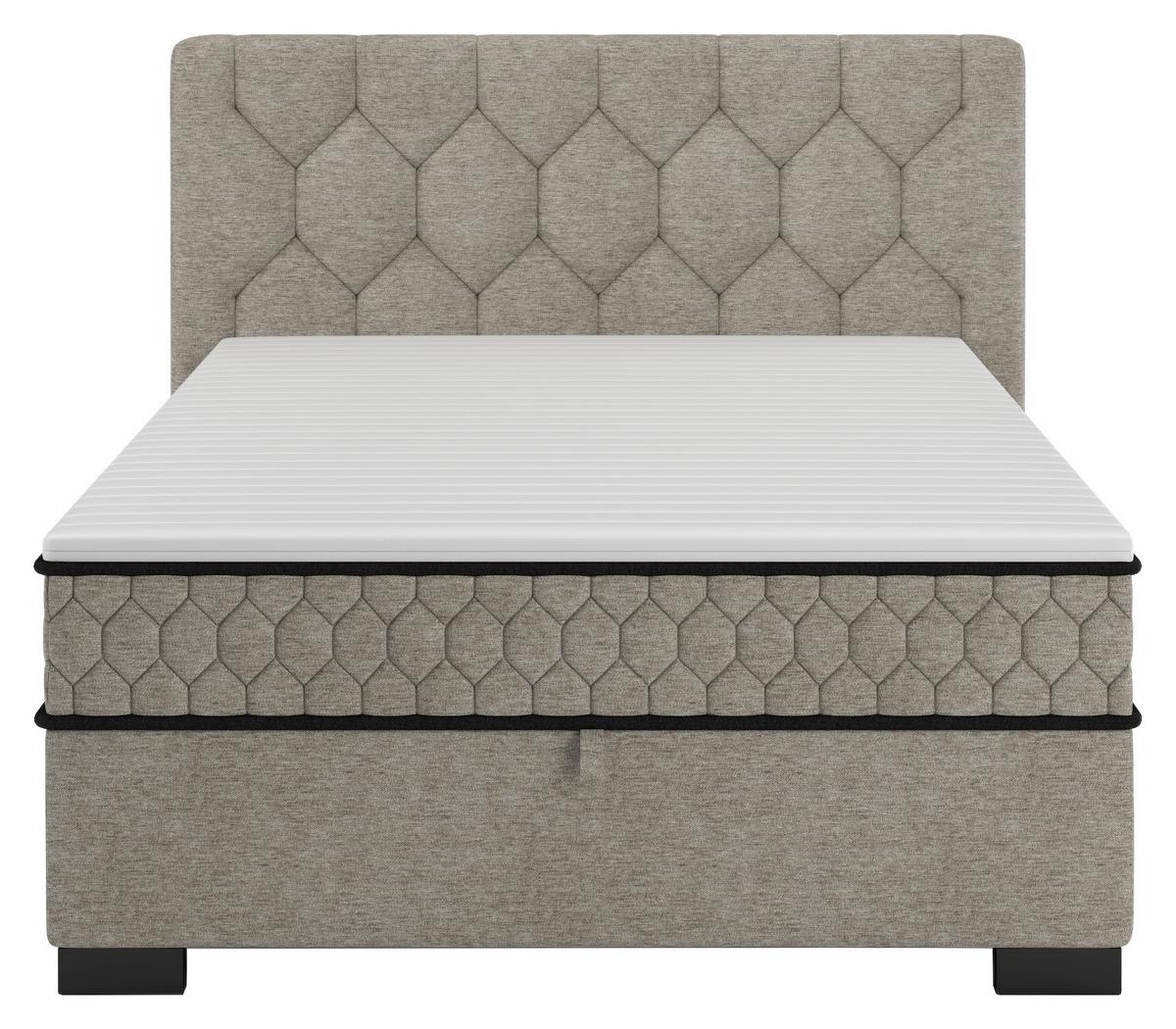 Boxbett Maya D Beige ca. 140x200cm - Beige/Schwarz, KONVENTIONELL, Holz/Holzwerkstoff (140/200cm) - Mömax