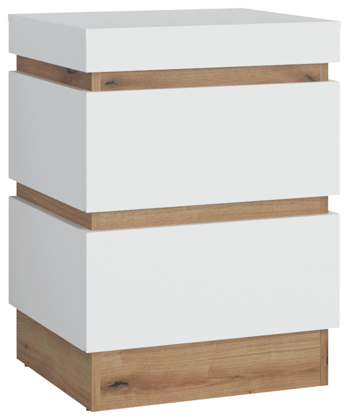 Noćni Ormarić Calabria - bijela/boje hrasta, Moderno, drvni materijal/plastika (50/68/45cm) - Modern Living