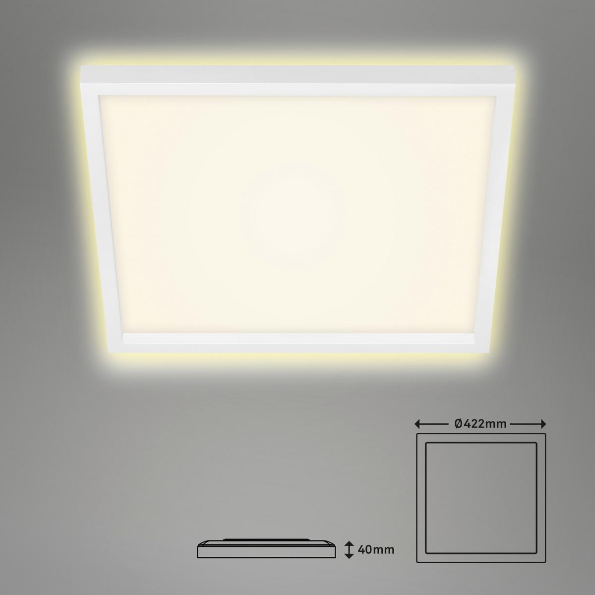 LED-Deckenleuchte Cadre Weiß max. 22 Watt - Weiß, Basics, Kunststoff (42,2/42,2/4cm)