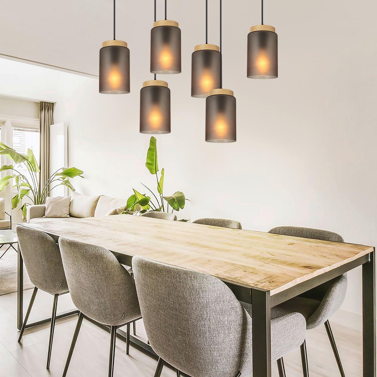 LAMPA WISZĄCA MAJA - czarny/szary, Trend, metal/szkło (77,5/24/120cm) - Novel