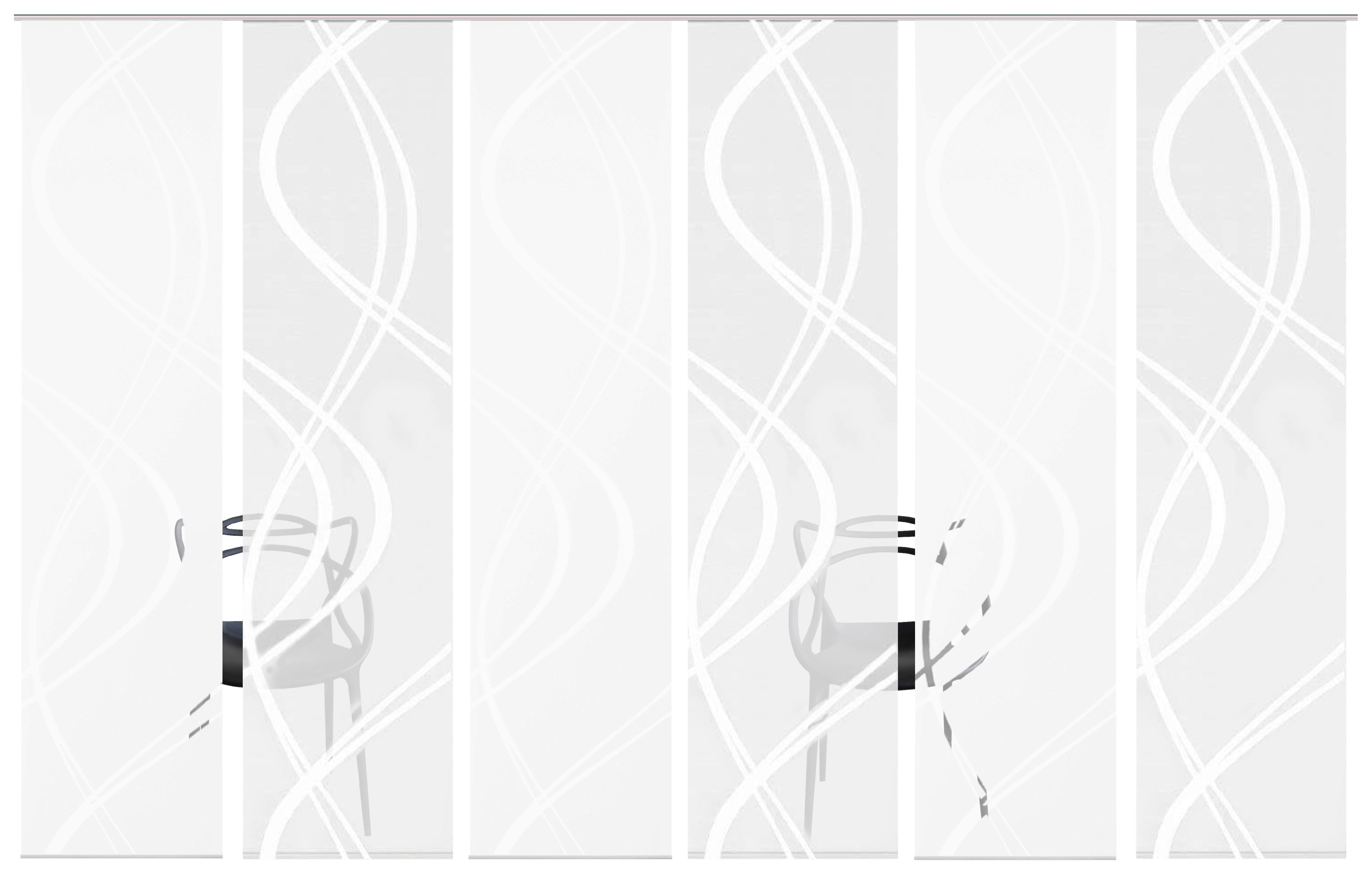 ZASŁONA PANELOWA TIBERIO, 6ER SET - biały, Modern, tkanina (60/245cm)