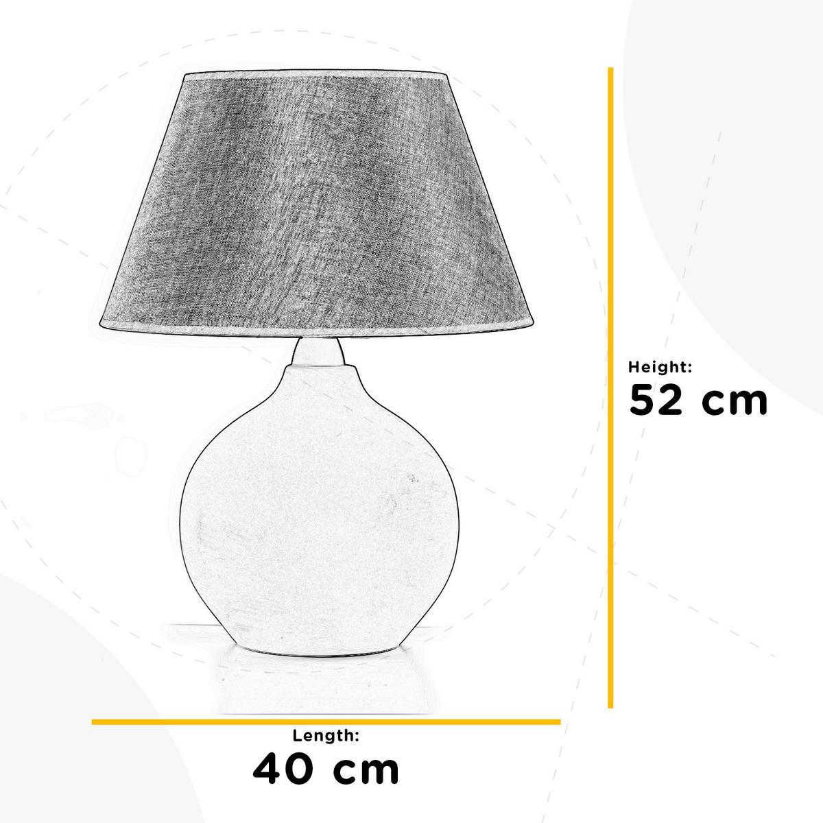 Asztali Lámpa 223/gc - szürke, Konventionell, textil/kerámia (40/52cm)