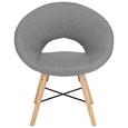 Fotelj Cloe - siva/hrast, Moderno, kovina/tekstil (60/77/71cm) - Modern Living Fotelj Cloe - siva/hrast, Moderno, kovina/tekstil (60/77/71cm) - Modern Living