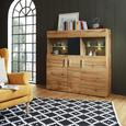 Highboard in Eichefarben - Eichefarben/Schwarz, MODERN, Glas/Holzwerkstoff (140/135/37cm) - Modern Living Highboard in Eichefarben - Eichefarben/Schwarz, MODERN, Glas/Holzwerkstoff (140/135/37cm) - Modern Living