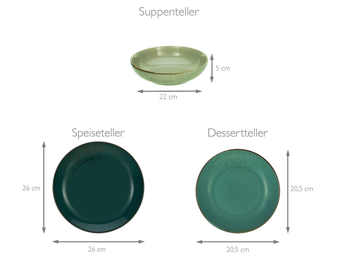 Tafelservice Multicolor, 12-teilig - Multicolor, Keramik (31,5/31,5/38cm) - Creatable