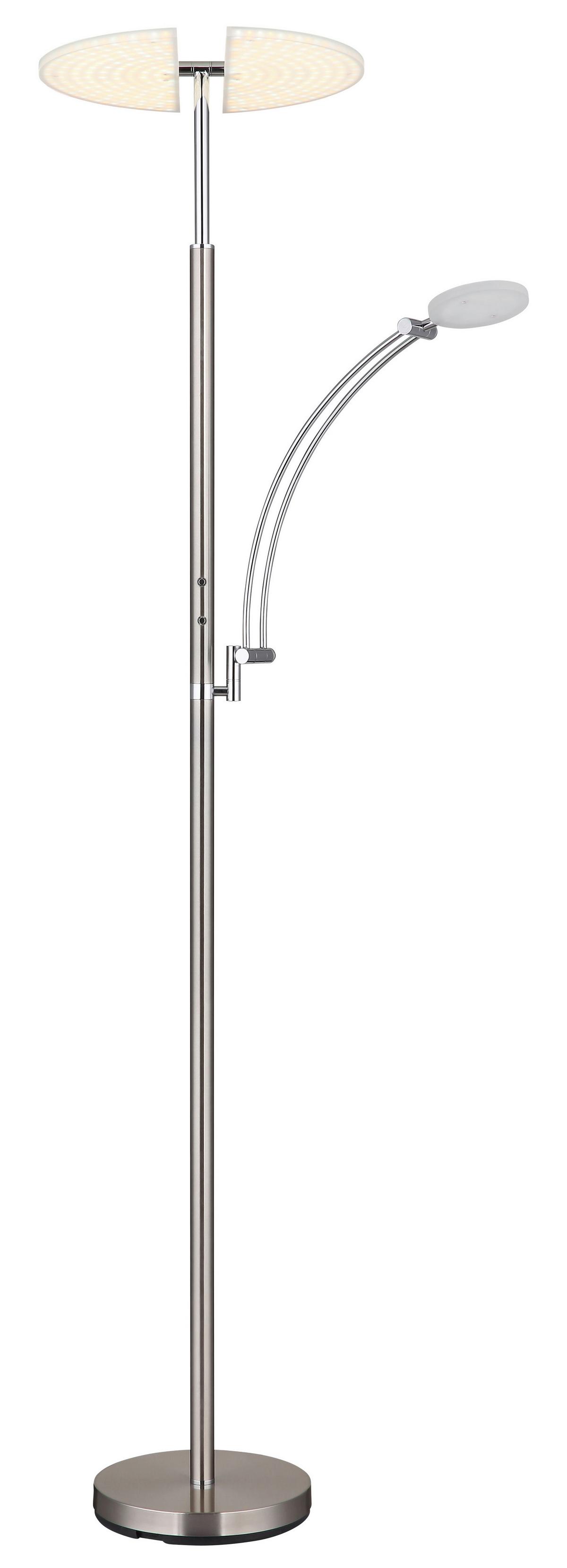 Led Podna Svjetiljka Boja Nikla - bijela/boje nikla, Design, metal/plastika (80/40,5/183cm) - Globo