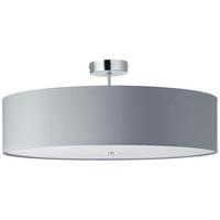 Deckenleuchte Andria in Hellgrau max. 60 Watt - Chromfarben/Hellgrau, Design, Textil/Metall (60/26,5cm) - Brilliant