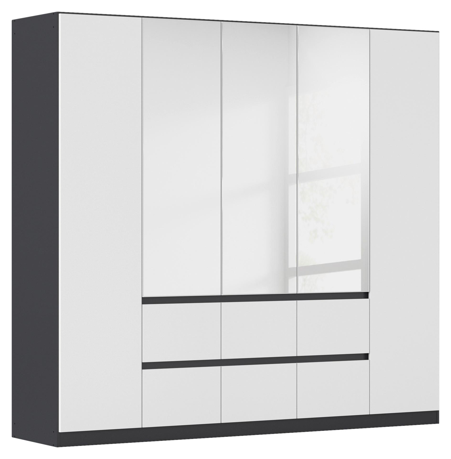 DULAP  USI ROTATIVE MAINZ - argintiu/alb, Basics, material pe bază de lemn (226/210/54cm) - Modern Living