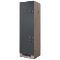Geräteumbauschrank Shadow ca. 60x20x57 cm Grau/Eiche - Edelstahlfarben/Dunkelgrau, MODERN, Holzwerkstoff/Metall (60/200/57cm) - FlexWell