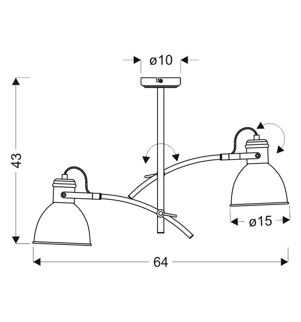 Svjetiljka Viseća 32-72054 - Basics, metal (15/64/43cm)
