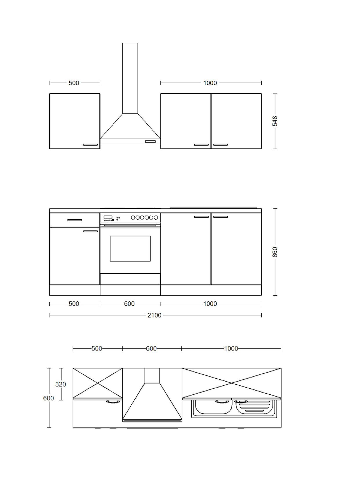 Kuhinjski Blok Nepal - barve nerjavečega jekla/kašmir, Moderno, kovina/leseni material (210cm) - FlexWell