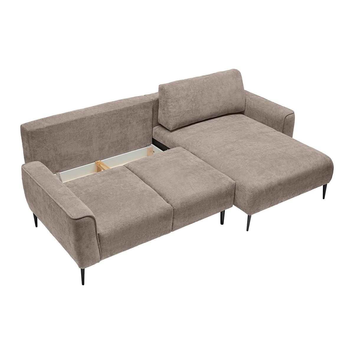 Ecksofa Custom Beige - Beige/Schwarz, MODERN, Textil/Metall (255/164cm) - Mömax