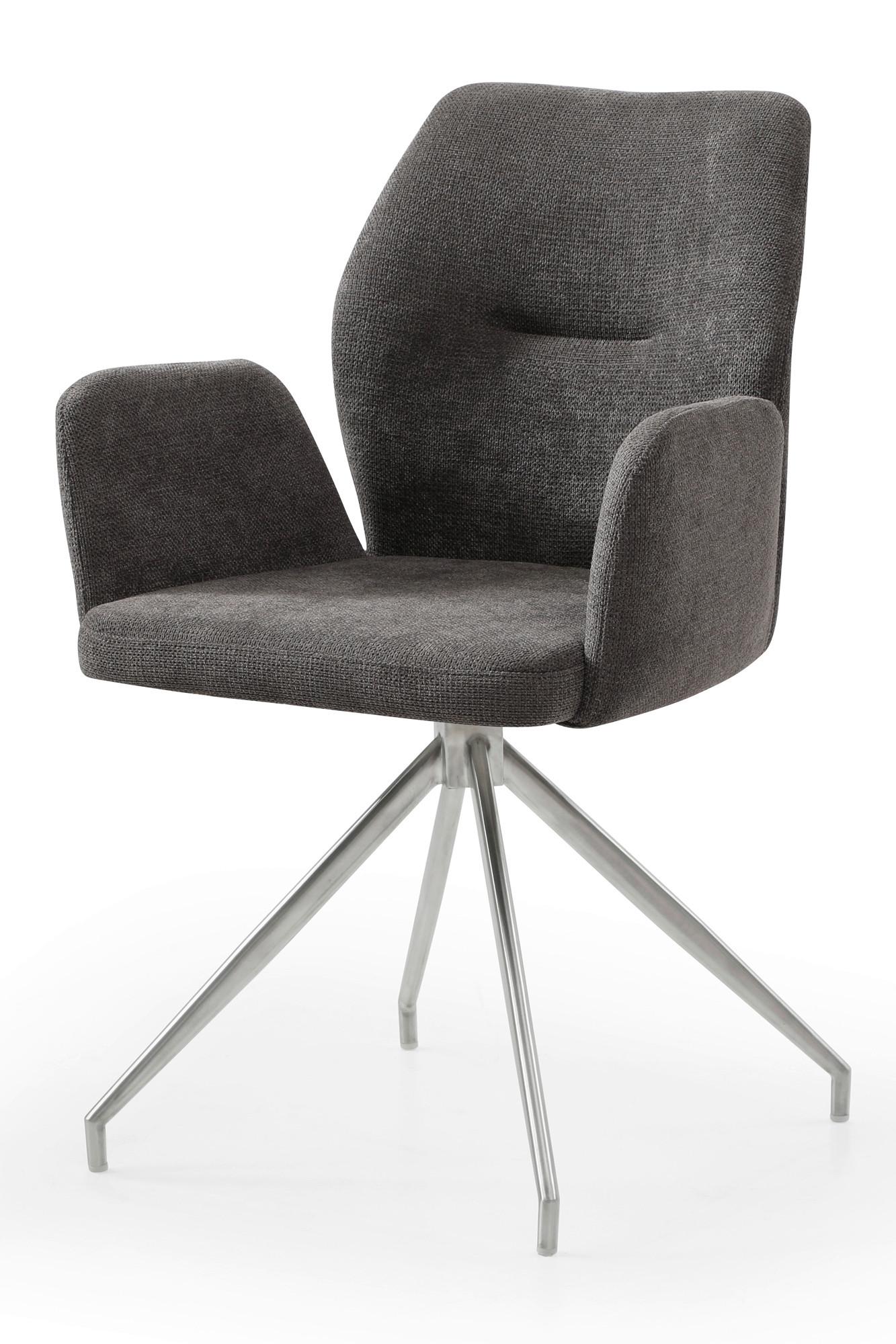 Naslanjač Sofija, Temno Siva, Vrtljiv - srebrne barve/temno siva, Moderno, kovina/tekstil (60/89/62cm) - Livetastic