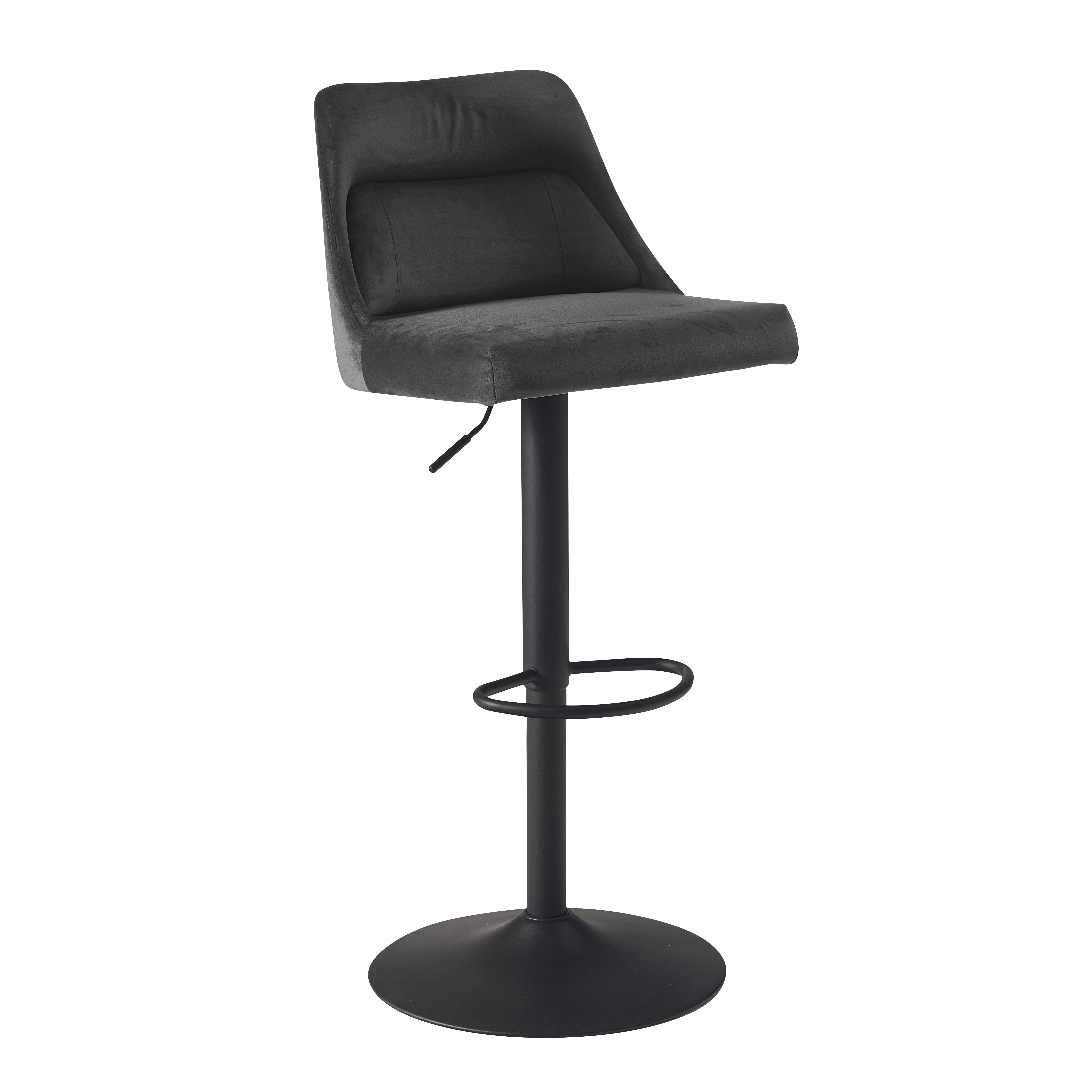 Barski Stol Wl6.999 - siva/črna, Design, kovina/tekstil (45/106/51cm) - MID.YOU