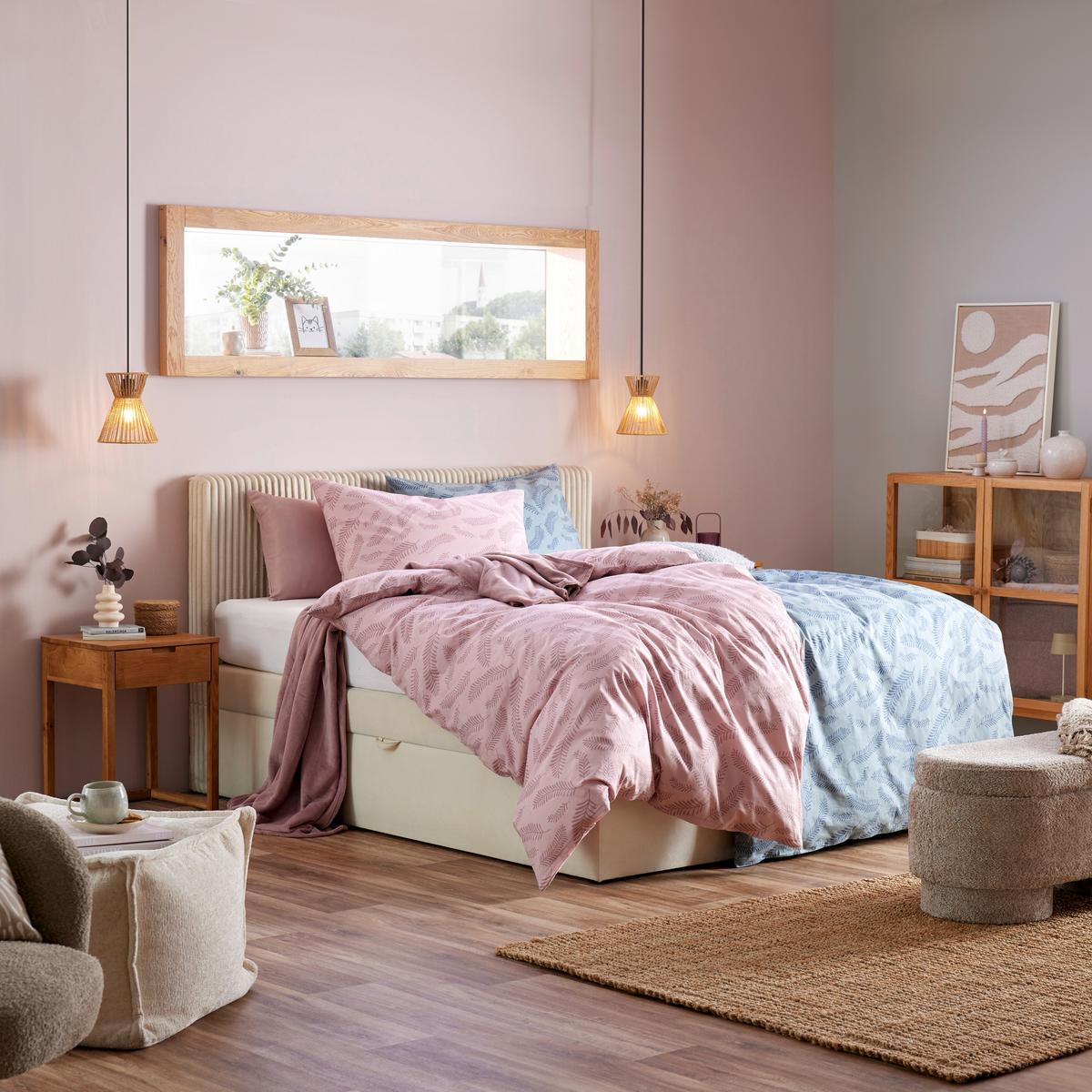 Bettwäsche Ferns Mauve ca. 140x200cm - Mauve, MODERN, Textil (140/200cm) - Mömax