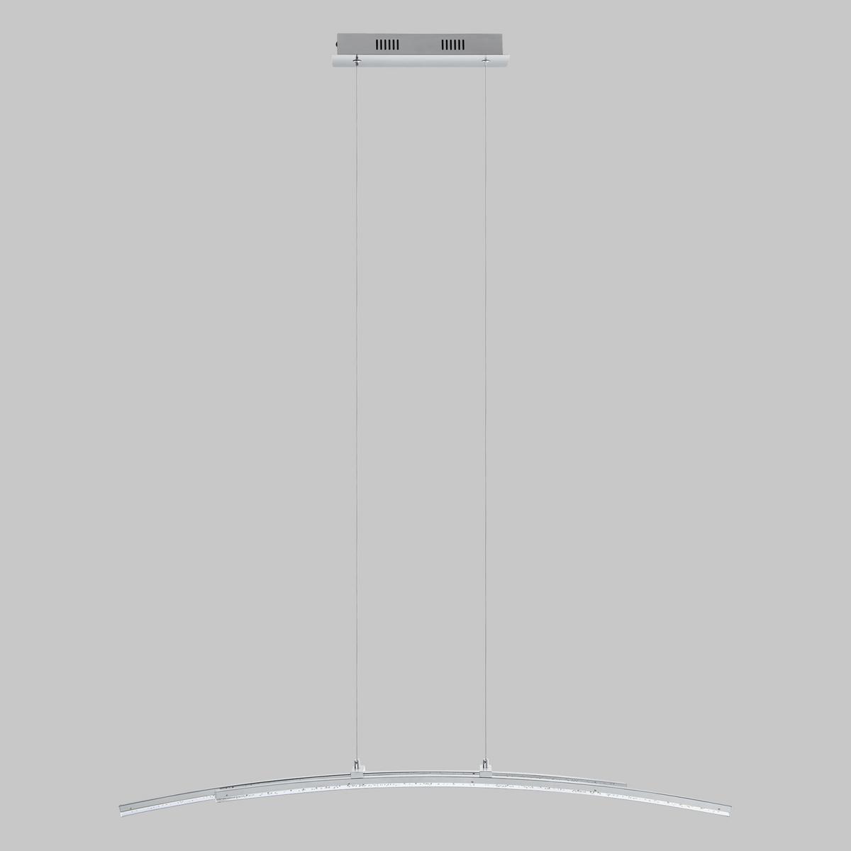 LED-Hängeleuchte Pertini in Chromfarben max. 10,8 Watt - Chromfarben/Transparent, MODERN, Kunststoff/Metall (96/8/150cm)