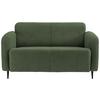 2-Sitzer-Sofa Marone Dunkelgrün Teddystoff - Dunkelgrün/Schwarz, MODERN, Textil/Metall (140/76/90cm) - Livetastic