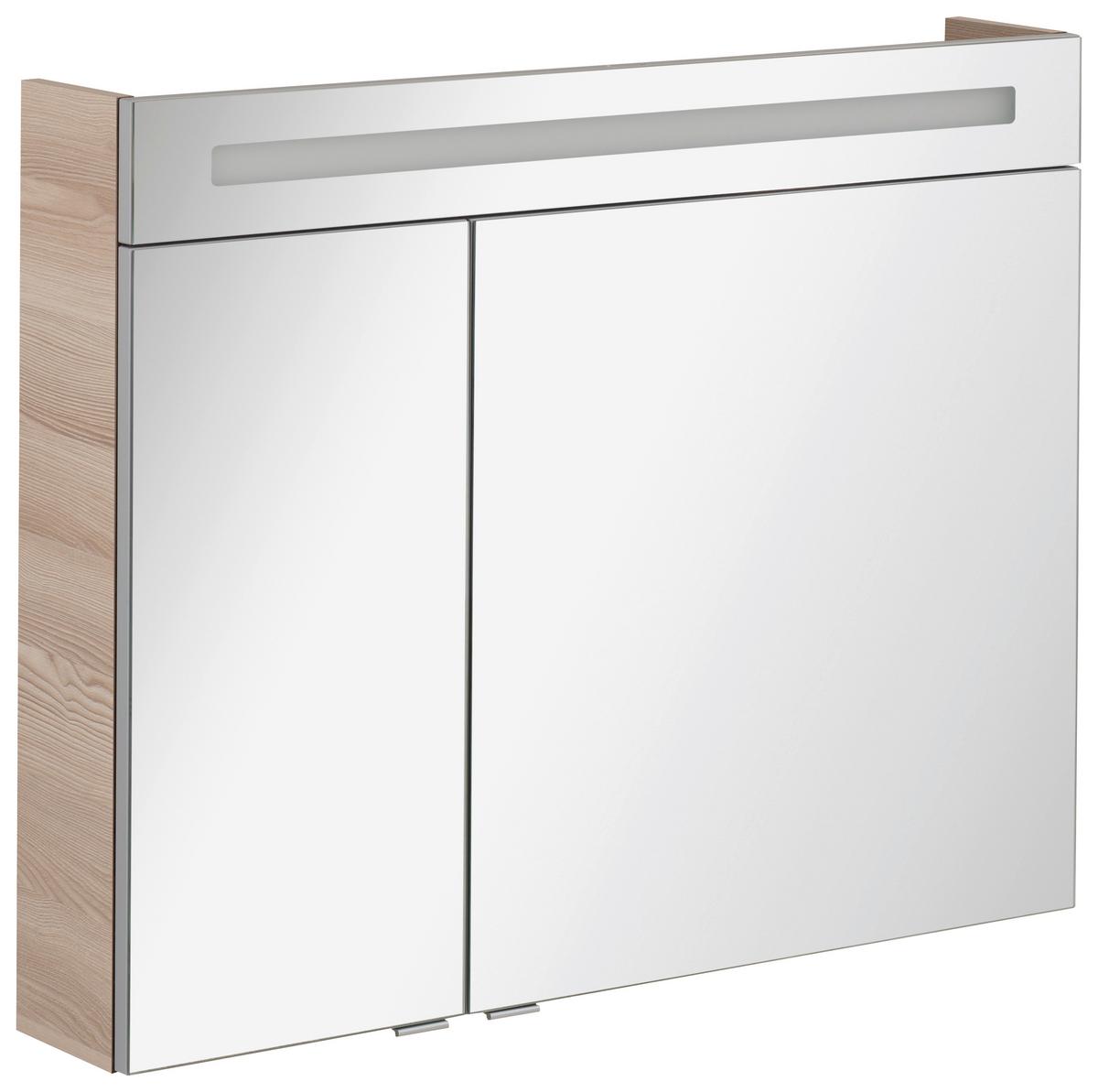 Spiegelschrank "B.Clever" , esche - Alufarben, MODERN, Glas/Holzwerkstoff (90/71/16cm) - MID.YOU