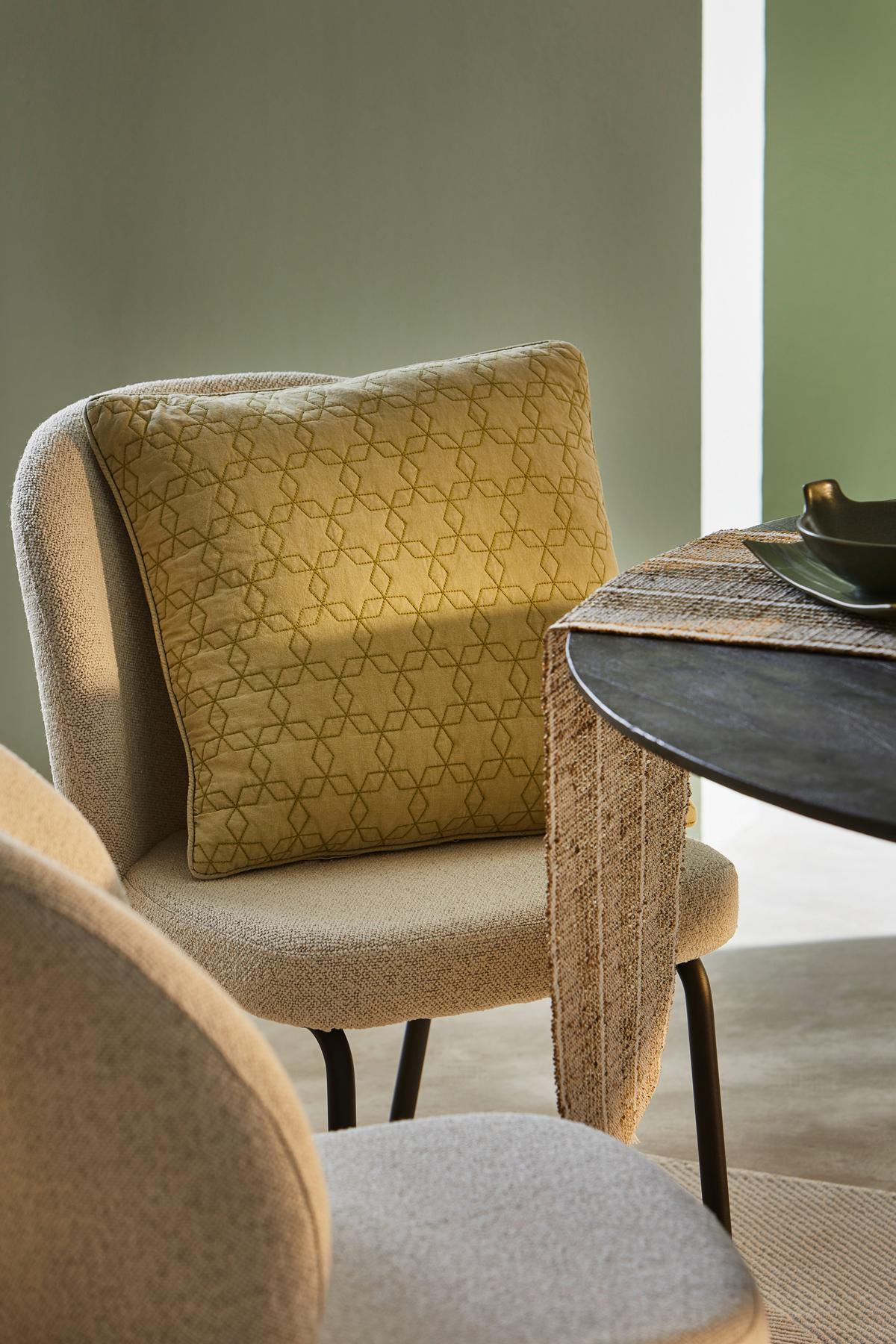 KRZESŁO PATRICIA - beżowy/kremowy, Modern, metal/tkanina (52/85/57,5cm) - MID.YOU