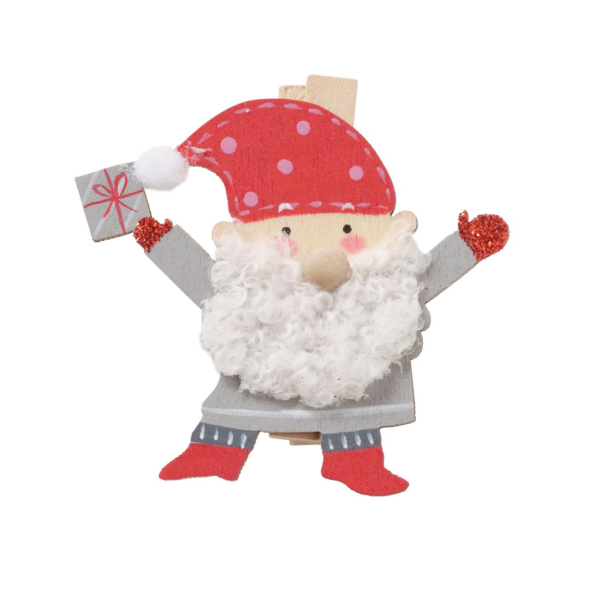 Dekoclip Monti I Multicolor 6-tlg. - Multicolor, Konventionell, Holzwerkstoff/Textil (5,5/1,7/5,5cm) - Modern Living