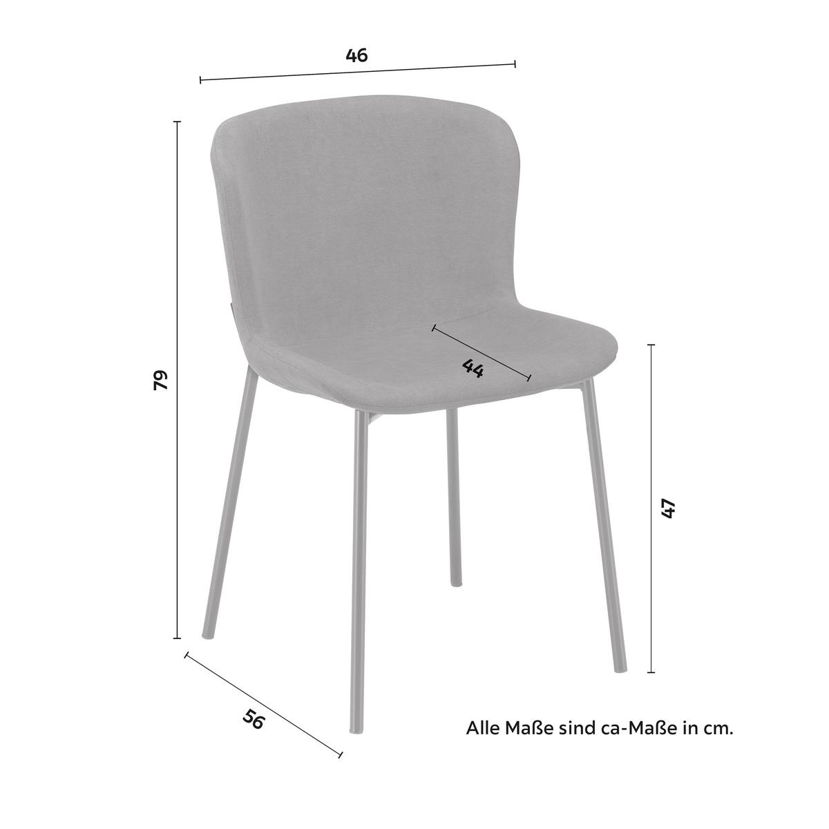 Stuhl Noemie Dunkelgrau Webstoff Gepolstert - Dunkelgrau/Schwarz, MODERN, Holz/Textil (46/79/56cm) - Bessagi Home