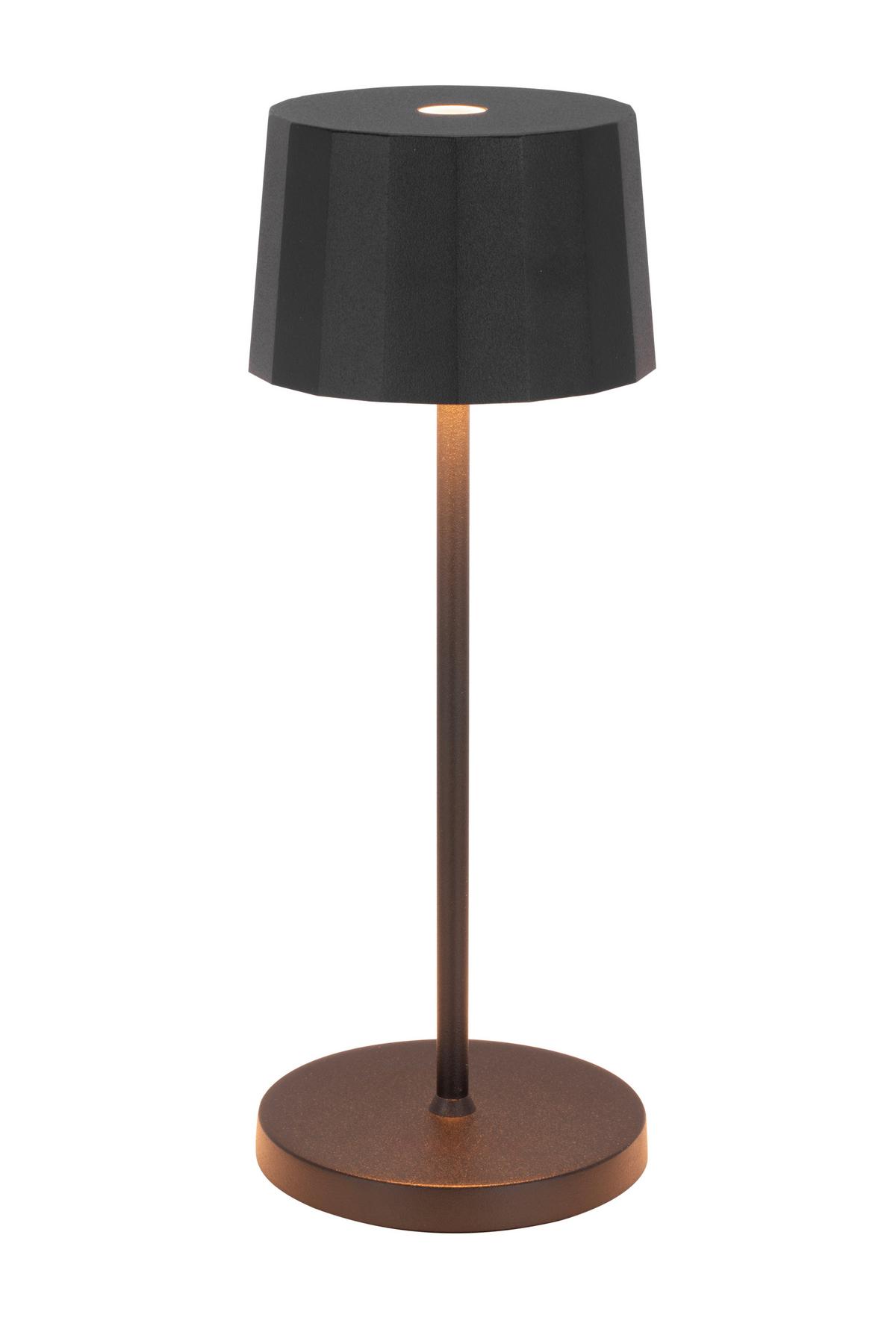 LAMPA STOŁOWA Z AKUMULATOREM MINI PLEAT - czarny, Design, tworzywo sztuczne/metal (7,5/20cm) - Dieter Knoll