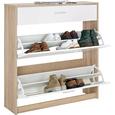 Schuhschrank in Eiche/Weiß - Eichefarben/Weiß, MODERN, Holzwerkstoff/Kunststoff (93/103/27cm) - Mömax modern living