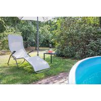 Gartenliege Anco Hellgrau Stahl - Anthrazit/Hellgrau, MODERN, Textil/Metall (72,5/103,5/144cm) - Siena Garden