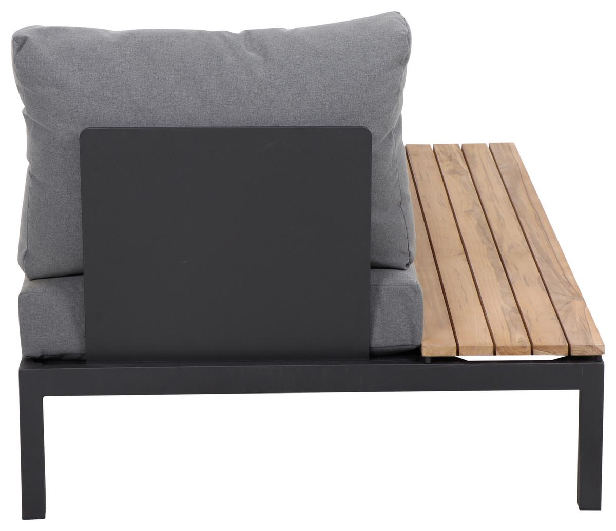 Modul-Loungegarnitur 5-tlg. Grau Teakholz - Anthrazit/Grau, KONVENTIONELL, Holz/Textil - Siena Garden