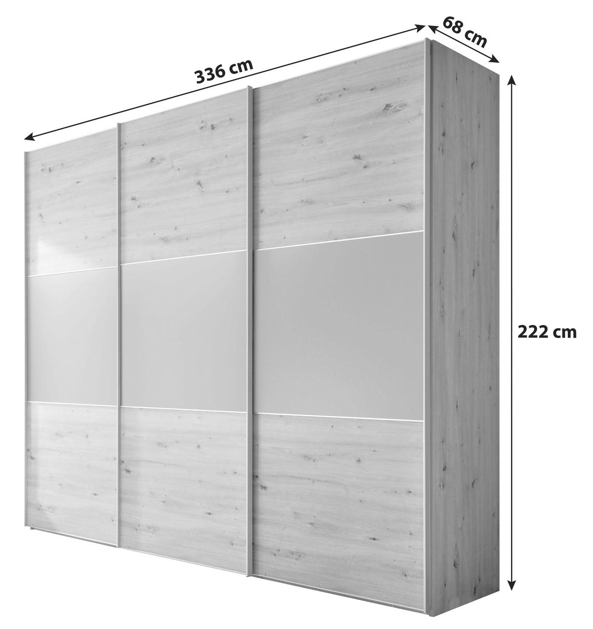 Ormar S Kliznim Vratima Includo - bijela/hrast Artisan, Design (336/222/68cm) - Premium Living