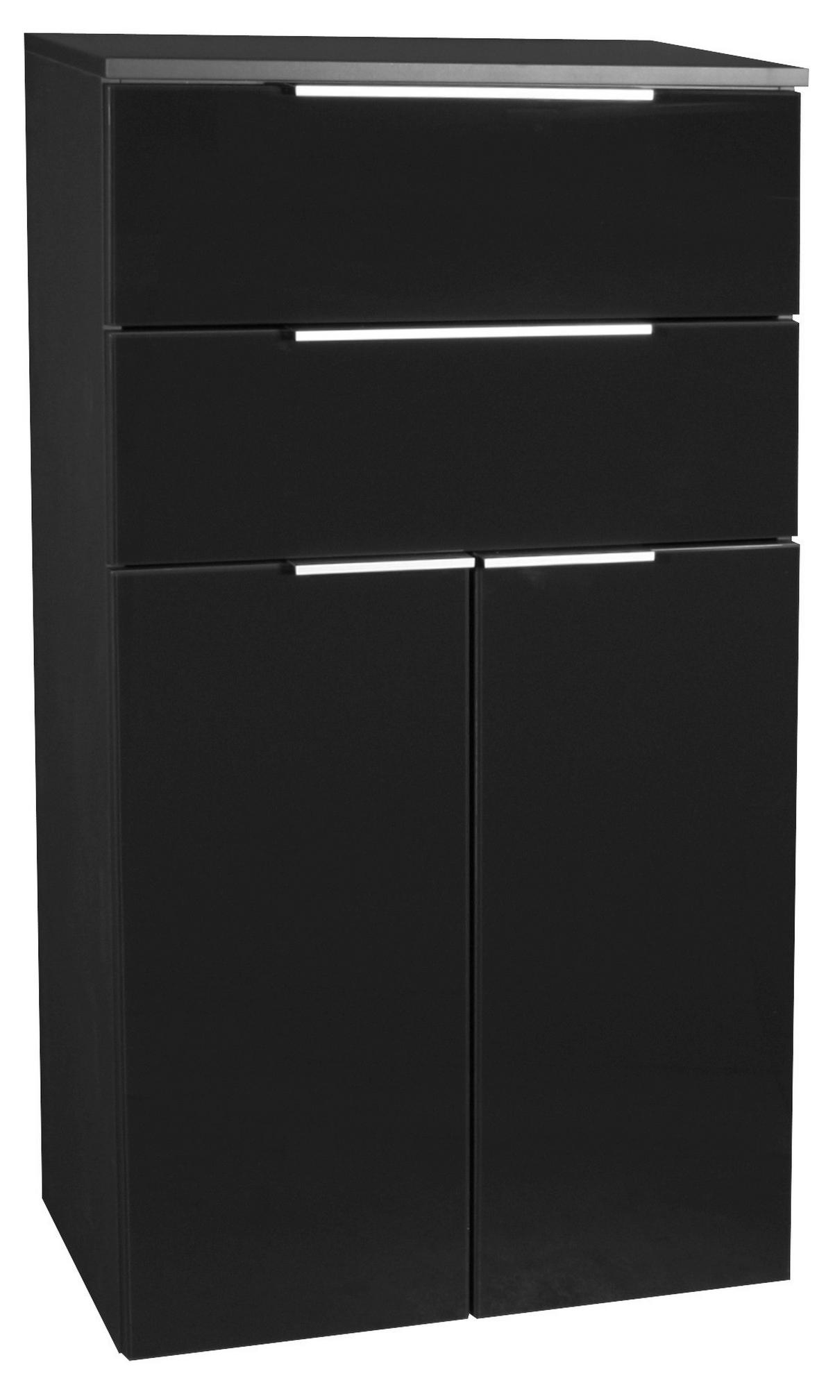 Midischrank "Kara" , anthrazit - Anthrazit/Silberfarben, MODERN, Glas/Holzwerkstoff (61/106,5/32cm) - MID.YOU