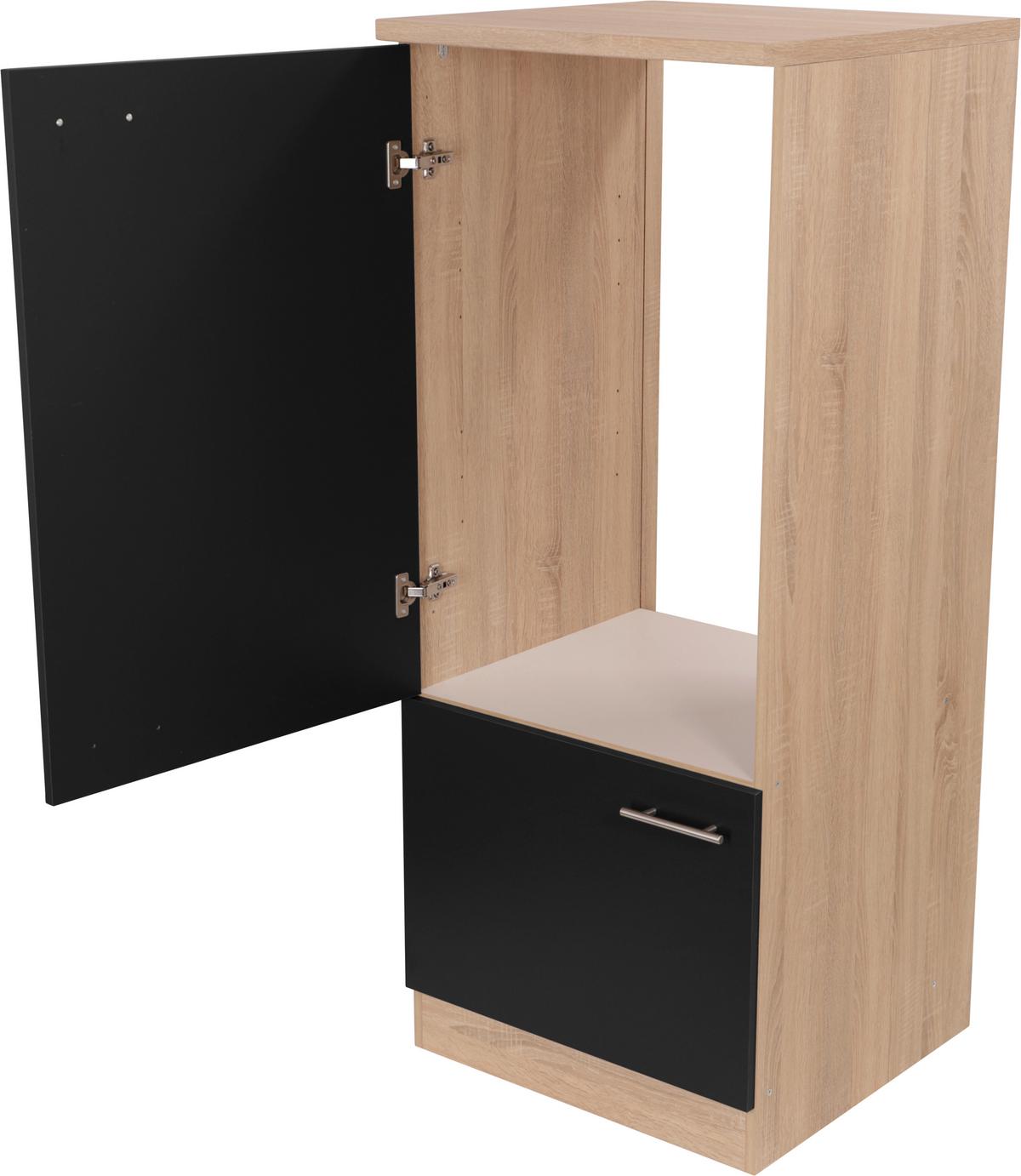 Omara Za Vgradno Napravo Merle, Barva Hrasta, Črna - srebrne barve/črna, Basics, kovina/leseni material (60/144,8/60cm) - Respekta