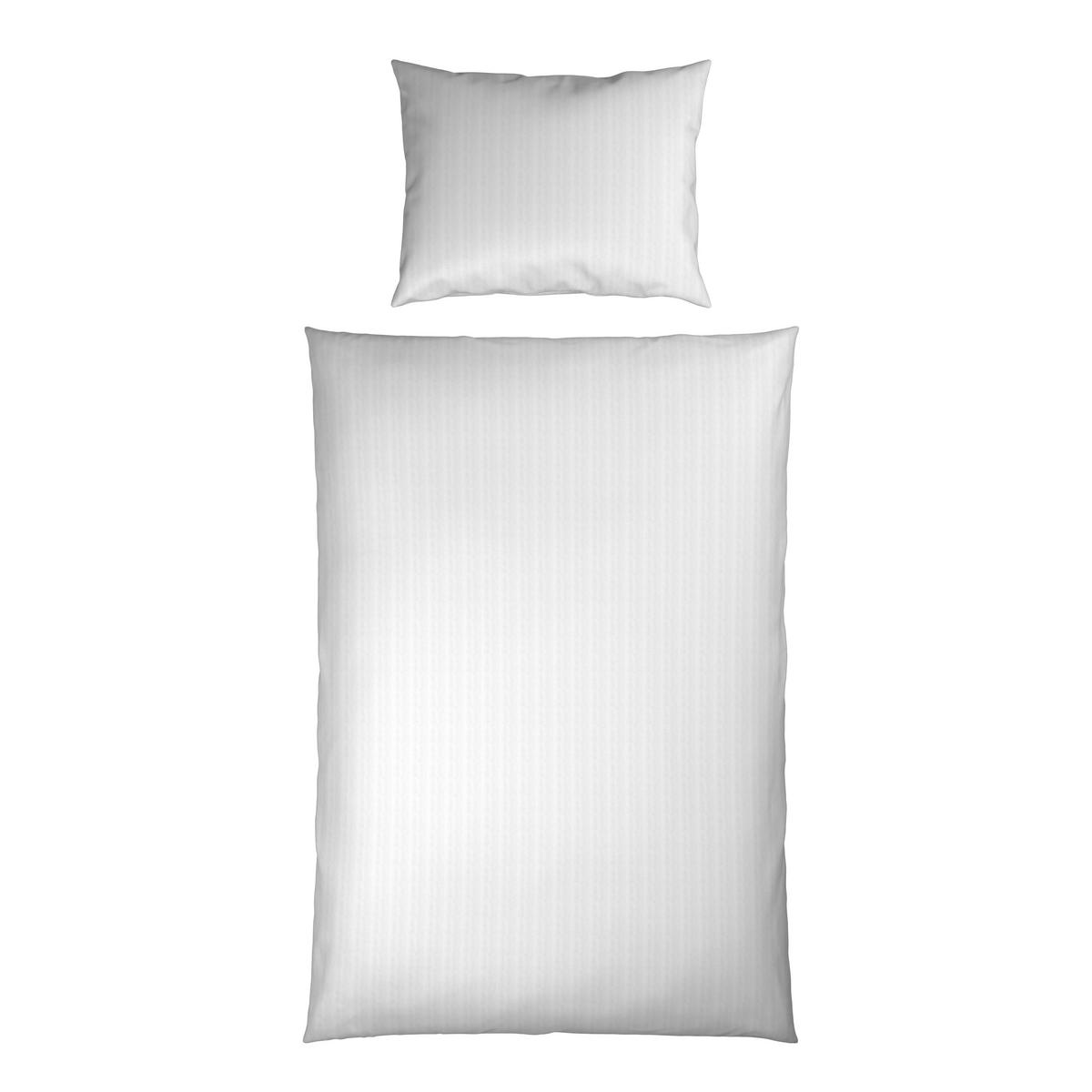Posteljnina Dobby Raute - bela, tekstil (140/200cm) - Mömax
