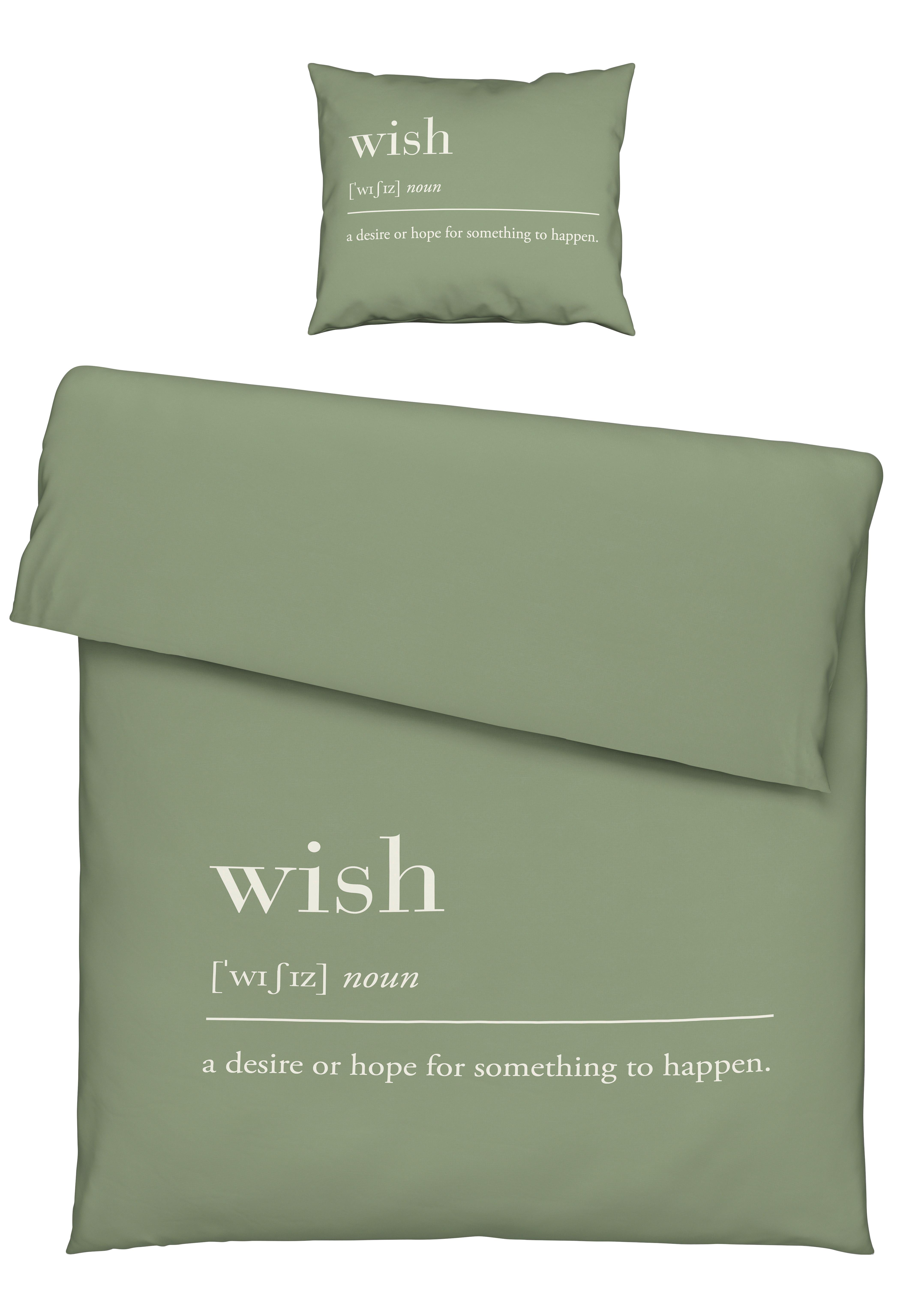 Bettwäsche Wish Ca. 160x210cm - Olivgrün, Modern, Textil (160/210cm) - Modern Living